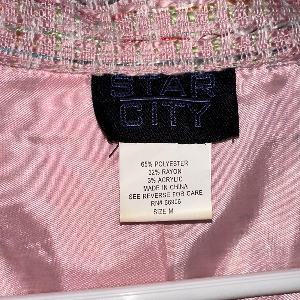 Star City Pink Tweed Tailored Blazer Jacket - Picture 4 of 6